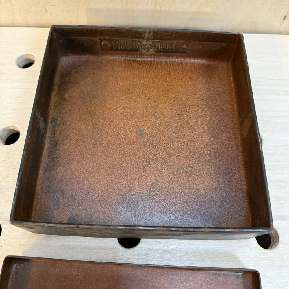 RARE Jan Barboglio Cast Iron Crested Crown 6.5” Square Box Retired Brutalist - Picture 7 of 16